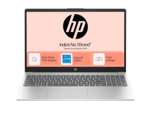 HP 15, 12th Gen Intel Core i5-1235U, 8GB DDR4, 512GB SSD, (Win11, Office21, Silver, 1.59kg) Anti-Glare, Micro-Edge, 15.6-inch(39.6cm) FHD Laptop, Intel UHD Graphics, FHD Camera, Backlit KB, fd0070tu